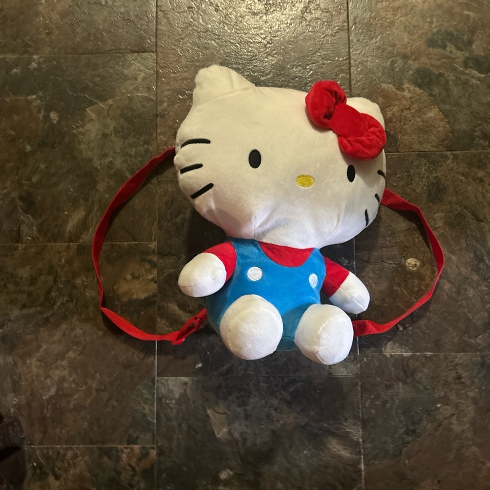 Hello Kitty Plush Backpack - Red and Blue